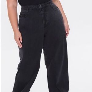 Black baggy high rise jeans